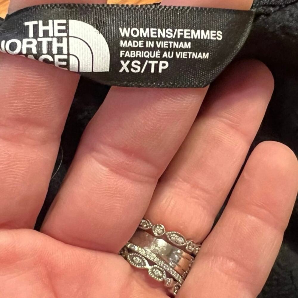 THE NORTH FACE Ws ReCOVER UP Fleece Hooded Jacket Coat BLack Gray Womens Size XS - Picture 5 of 6
